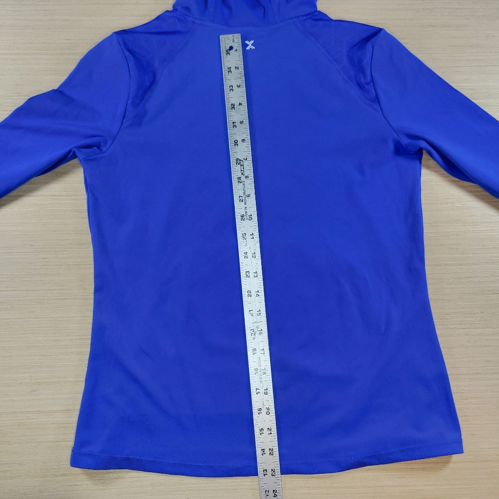 Xersion Quick-Dri Blue Hooded Long Sleeve Athletic Top Small - Picture 9 of 9